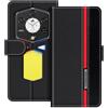 UOGNADGD Custodia in pelle Compatibile con Ulefone Armor 29 Ultra Flip wallet cover con chiusura magnetica, supporto integrato e portacarte protezione antiurto (Nero)