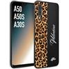 CUSTOMIZZA - Custodia cover nera morbida in tpu compatibile per Samsung A50 - A50S - A30S custom nome scritta leopardato maculato donna marrone leopard