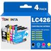 TONTINTA LC426 LC-426 LC-426VAL 4 Colori Cartucce di Inchiostro Compatibili Capacità Standard 3000 Pagine Nero, 1500 Pagine C M Y per Brother MFC-J4335DW MFC-J4340DW MFC-J4535DW MFC-J4540DW Stampante
