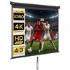 HOMCOM Telo Proiettore da 100 Pollici 4K HD Formato 4:3/16:9, Altezza Regolabile Manuale, Schermo Proiettore, Grandangolo di 160 Gradi, Telo Videoproiettore per Casa, Home, Cinema, Ufficio, Nero