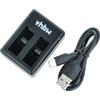 vhbw caricatore USB-C duale compatibile con GoPro AHDBT-501, 25416, 421850, AABAT-001 per camera - Base di carica + cavo USB-C + spia di carica