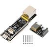 Wonrabai Scheda di sviluppo AI ESP32-P4-ETH con intestazione pre-saldata, basata su ESP32-P4, porta Ethernet RJ45 da 100 Mbps, ricche interfacce uomo-macchina, supporto interazione vocale AI, con modulo PoE-3