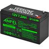 ANFEL Batteria Lead Acid AGM 12V 7.2Ah al Piombo Ricaricabile Ciclica Pila Batteria Ermetica Batterie di Ricambio per ups Antifurto Prodotti Medici Bambini Moto Bambini Auto
