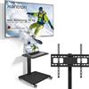 Xantron® Supporto per TV girevole regolabile in altezza per TV fino a 75 pollici [con ripiano] Supporto per TV con rotelle/TV