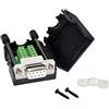Oiyagai Adattatore DB9 D-SUB RS232 VGA 9 Pin Terminali Segnale a Rottura Copertura in Plastica a 2 File (Femmina con Vite)
