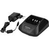 vhbw Caricabatterie compatibile con Kenwood KNB-21N, KNB-21, KNB-43 batterie per radio - Stazione di ricarica + alimentatore, 9,4V, 0,4-0,8A