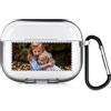QIHENGPLUS Cover personalizzata per foto Compatibile con Apple AirPods Pro 3rd (2025), copertina morbida personalizzata con la tua immagine e testo (Chiaro)