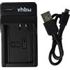 vhbw caricatore Micro-USB compatibile con Canon EOS Rebel T3, Rebel T5, Rebel T6, Rebel T7, Kiss X90 camera + cavo Micro-USB + LED