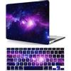 HLAAJJX Custodia per Nuovo Macbook Pro 15 pollici 2019 2018 2017 2016 Pubblicazione Modello A1990 A1707 con Touch Bar e Touch ID, Copertina Rigida in Plastica Protettiva e Tastiera Cover, Galassia viola