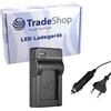 Trade-Shop Caricatore con cavo di ricarica per auto compatibile con Canon BP-208, BP-208DG, BP-308, BP-315, BP-315S, BP-214 / accessori per fotocamera digitale, videocamera
