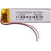 Liter energy battery Batteria 801350 LiPo 3.7V 520mAh 1.924Wh 1S 5C Liter Energy Battery per l'elettronica Ricaricabile Telefono Portatile Smartwatch Orologio GPS - Non adatto per Radiocomando 52x13x8mm (520mAh|801350)