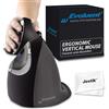 Evoluent Mouse verticale D Large (VMDL) - Mouse ergonomico cablato per laptop e PC con panno in microfibra Jestik