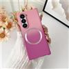 FYYFTYT Custodia per Samsung Z Fold 6, effetto pelle sfumato, magnetica, antiurto, rigida (per Samsung Z Fold 6/rosa-rosso rosa)