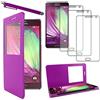 ebestStar - Cover Compatibile con Samsung A7 Galaxy (2015) SM-A700F Custodia Portafoglio Protezione Flip Finestra View +Penna +3 Pellicole plastica, Viola [Apparecchio: 151x76.2x6.3mm, 5.7'']