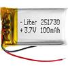 Liter energy battery Batteria 251730 LiPo 3.7V 100mAh 0.37Wh 1S 5C Liter Energy Battery per l'elettronica Ricaricabile Telefono Portatile Video Luce LED GPS - Non adatto per Radiocomando 32x17x3mm (100mAh|251730)