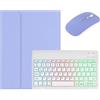 Bueuwe Custodia con Tastiera per Lenovo Tab M11 / Tab K11 LTE 11 2024, Custodia con Tastiera Wireless Staccabile retroilluminata con Mouse,Viola