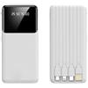 JUDEWY Caricabatterie Portatile Power Bank 20000mah Display Power Bank, Ricarica Veloce, Ricarica Veloce Del Telefono Cellulare Power Bank, 4 Corde Di Alimentazione Mobile (Bianco)