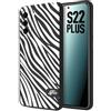 CUSTOMIZZA - Custodia cover nera morbida in tpu compatibile per Samsung S22 PLUS zebrata maculata a rilievo soft touch donna bianca