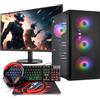 Memory PC PC gaming fisso completo Ryzen 3 3200G, 16GB DDR4, 1000GB SSD M.2, Windows 11 Pro 64bit + 24 pollici 100hz Gamer Monitor + Ultron Hawk Gaming Kit 4in1 Set, USB, DE (QWERTZ), Wifi