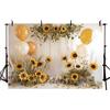 MEHOFOND 2,1 x 1,5 m Boho Girasole Fotografia Sfondo Primavera Boemia Pastorale Fiore Palloncino Sfondo Baby Shower Torta Smash Festa di Compleanno Decorazione Banner Forniture Studio