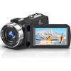 Bewinner Videocamera 4K WiFi con Zoom Digitale 18x, Fotocamera Digitale Touch Screen da 3,0 Pollici da 48 MP con Telecomando