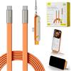 Generic Cavo di ricarica invisibile per telefono, cavo di ricarica multiplo tipo C da 240 W con supporto regolabile a 360°, adattatore di supporto rimovibile 2 in 1 per giochi, scrivania da ufficio, auto