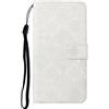 VQWQ Custodia per Samsung Galaxy A32 4G, Flip Cover a Portafoglio in Pelle PU Fiore 3D Slot per Schede Libro Cavalletto Supporto Wallet Case Cordino Chiusura Magnetica per Donna Maschio -[XC]-Bianca