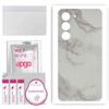 apgo BACK SKIN Film Pellicola protettiva Protezione Posteriore per Samsung Galaxy S23, skin sticker film foil vinyl Marmo Grigio