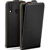 moex Custodia a libro per Samsung Galaxy A20e, con protezione a 360 gradi, con pellicola protettiva, in pelle PU, colore: nero