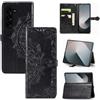 TingYR Cover per Samsung Galaxy Z Fold 6, Flip Custodia Carte di Credito da Funzione Stand, Modello Anti-Slip Slot Portafoglio Flip Protettivo Dell'ente Completo Slim Fit Cover.(Nero)
