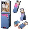 MUDASANQI Compatibile con Motorola Moto Razr 50, custodia a portafoglio magnetico staccabile con porta carte di credito, custodia protettiva antiurto in pelle compatibile con Motorola razr 2024 (blu)
