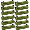Electron 12x Batteria ricaricabile Ni-Mh Ministilo AAA 1,2V 1000mAh 1Ah con linguette lamelle terminali a saldare per pacco pacchi batteria 45x11mm 11x45mm