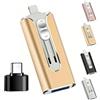 Pelinuar Flash Drive 3 in 1 Periodicali, 32~256GB Micro USB + 8 Pin + USB 3.0 3 in 1 U-Disk per Telefoni/PC con Adattatore Tipo-C per File di Foto e Video (Oro, 64GB)