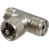 ENERGY TEAM Adattatore UHF PL259 a T maschio PL259 a 2 Femmine SO239