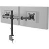 hjh OFFICE Supporto per monitor a 2 braccia 13-27 Pollici VM-MF2 Acciaio Nero Braccia per monitor girevole a 360°, caricabile fino a 8kg per braccio 80200