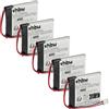 vhbw 5x batteria compatibile con Zafferano POLDINA MICRO, LD0490F3 lampada da tavolo, da comodino (1900mAh, 3,7V, Li-Poly)