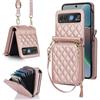 Generic Cover per Motorola Razr 2023/ Razr 40,Caso in Pelle Premium PU con chiusura lampo,funzione leggio,con Slot per Schede&Pratico Cordino,Ultra Sottile Motivo in Donna Moda Case,Oro rosa