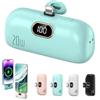 Bpoeee Mini Portable Charger Power Bank for Phone, Small Portable Charger for iPhone, Upgraded 3000/5000/10000 Mah Fast Charging, Compatible with All Types Phone (cyan,10000mA,for Lightning interface)