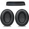Generic Cuscinetti auricolari di ricambio compatibili con cuffie Sennheiser HD418, HD428, HD419, HD429, HD448, HD449, HD482, HD471, in pelle, colore nero