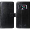Tnviud Premium Custodia Portafoglio in PU Pelle Supporto Caso Guscio Protettiva Cover Flip TPU Silicone Skin Case per Doogee S Mini 4.5 (Nero)