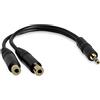 Startech.Com Cavo Splitter Stereo 15 Cm, 3.5 Mm Maschio a 2 con Nettori Femmina, 3.5 Mm