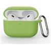 QJONSIU Cover per Airpods Pro 3 2025, Antiurto Anti-impronta, Protettiva Cover in Silicone Morbido Case con Moschettone-Verde chiaro