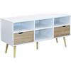 milani home MilaniHome.it - Porta TV Mobile Moderno di Design Moderno Stile Minimalista Colore Bianco, Cm 117x39x58 HDI coloreBianco