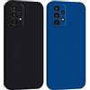 Mixroom - Cover Custodia Case per Samsung Galaxy A52 4G / 5G / A52S 5G Protezione Fotocamera in Silicone TPU Morbido Opaco Bordi Piatti Colore Blu