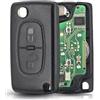 Car Passion Telecomando Compatibile con Citroen C2 C3 C4 C5 Picasso Peugeot 107 206 207 307 308 406 407 Circuito Elettronico 433 mhz Chip Transponder Duplicato Chiave (NO Supporto Batteria + NO Lama Scanalata)