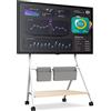 FITUEYES Supporto TV da Pavimento per Schermi 55 60 65 75 78 Pollici con Ruote, Carrello Moderno Mobile TV ad Angolo con Ripiani in Legno, Serie COLLECTOR