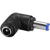 helpers lab Gomito a 90 gradi Adattatore per connettore di alimentazione CC 5.5mmx2.1mm Convertitore da spina maschio a femmina Jack accoppiatore per laptop Illuminazione a strisce per telecamera CCTV -1 PACK