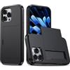 SORAKA Custodia per iPhone 16 Pro con Portacarte Portafoglio PC TPU a Doppio Strato Cover Armatura Antiurto