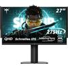 KTC Gaming Monitor 27 Pollici, 275Hz 240Hz, QHD Monitor, Fast IPS, 1ms, 2K QHD 2560 x 1440P Schermo PC, Freesync & G-sync, 100% sRGB, HDR400, Luce blu bassa, VESA 100x100, DP1.4/HDMI 2.0, H27E8