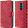 CaseGla Cover per Xiaomi Redmi Note 8 Pro PU Pelle Custodia Flip Rojo